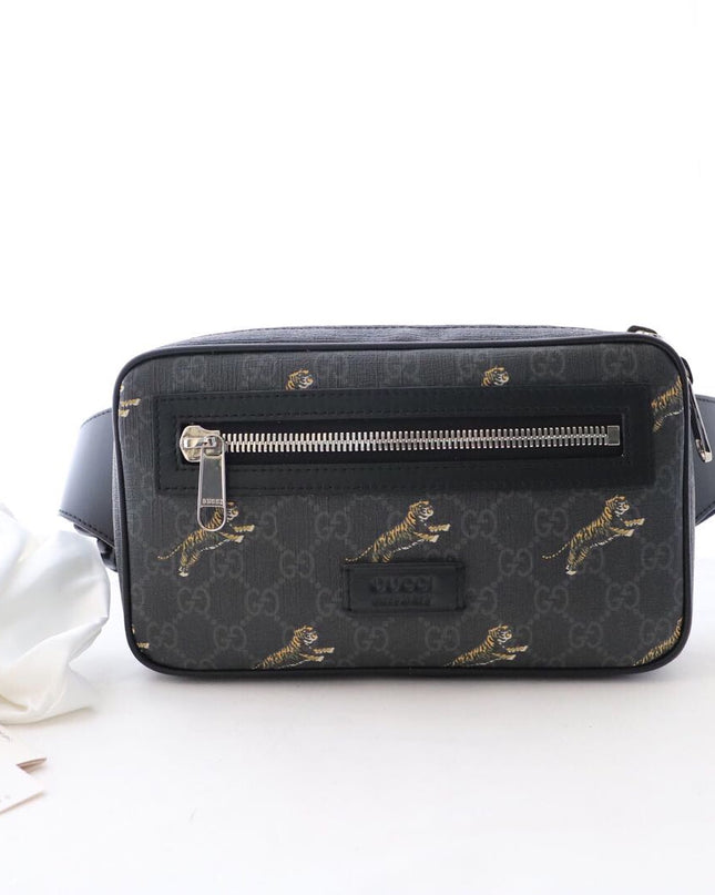Gucci Soft GG Supreme Tigers Belt Bag – Black