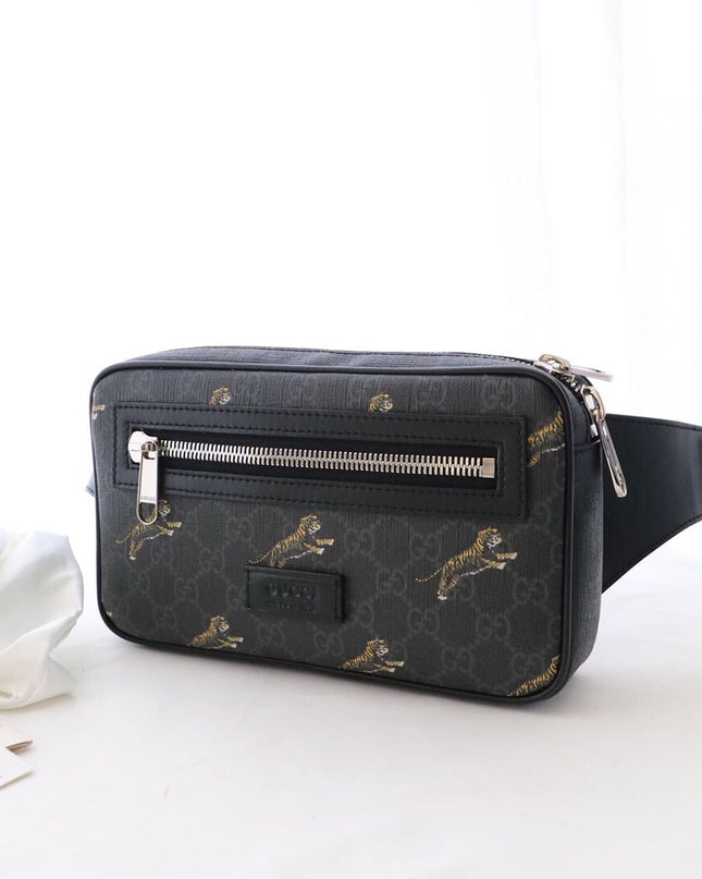 Gucci Soft GG Supreme Tigers Belt Bag – Black
