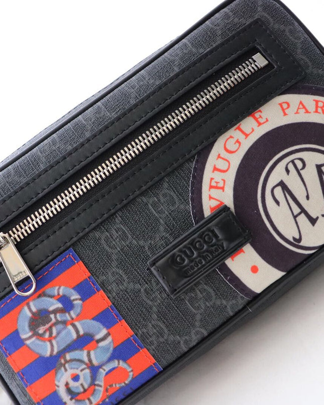 Gucci Soft GG Supreme Belt Bag with Vintage-Inspired Patches