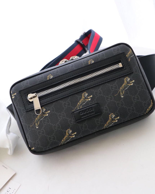 Gucci Soft GG Supreme Tigers Belt Bag – Black