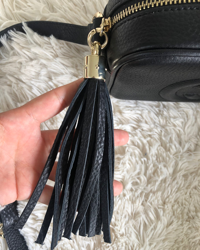 Gucci Soho Disco Bag – Black Leather with Tassel Zip