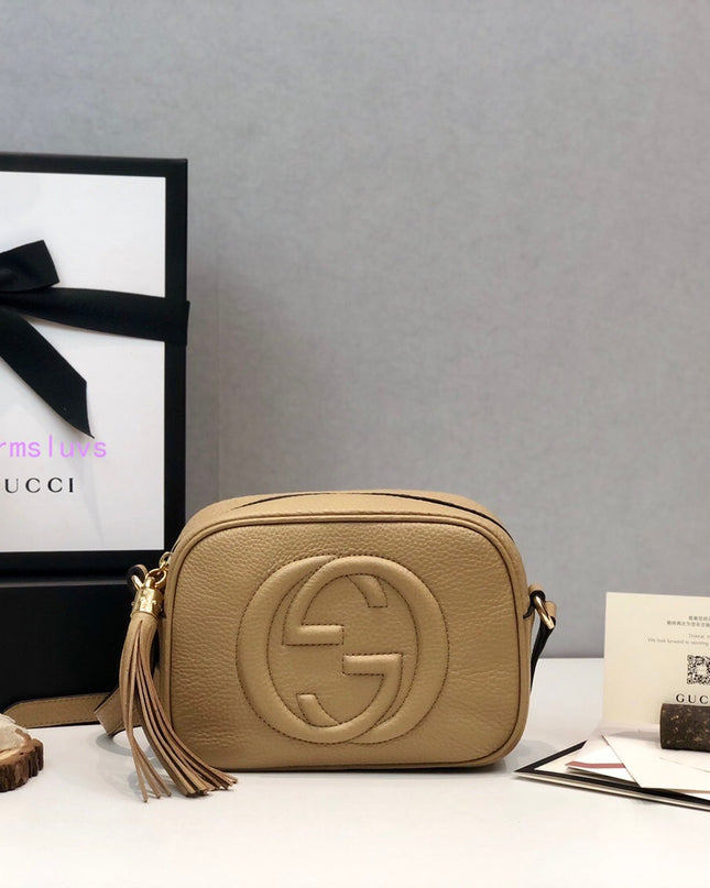 Gucci Soho Disco Bag – Nude Pebbled Leather with Tassel Zip