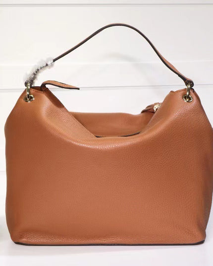 Gucci Soho Shoulder Tote Bag – 35cm Camel Brown Leather with Tassel Zip