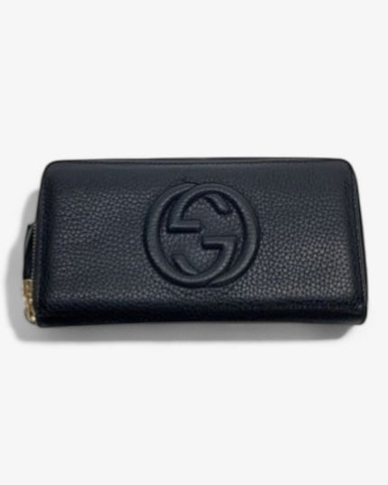 Gucci Soho Zip Wallet – Black Pebbled Leather with Tassel