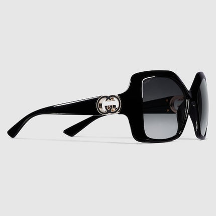 Gucci Square Frame Sunglasses – Black & Grey Gradient