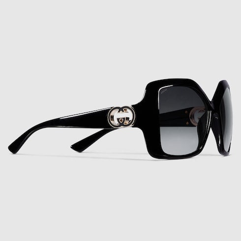 Gucci Square Frame Sunglasses – Black & Grey Gradient