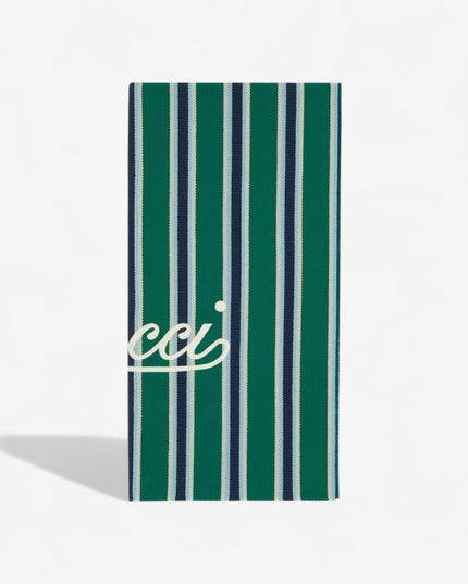 Gucci Striped Cotton Jacquard Beach Blanket – Green/Blue Edition