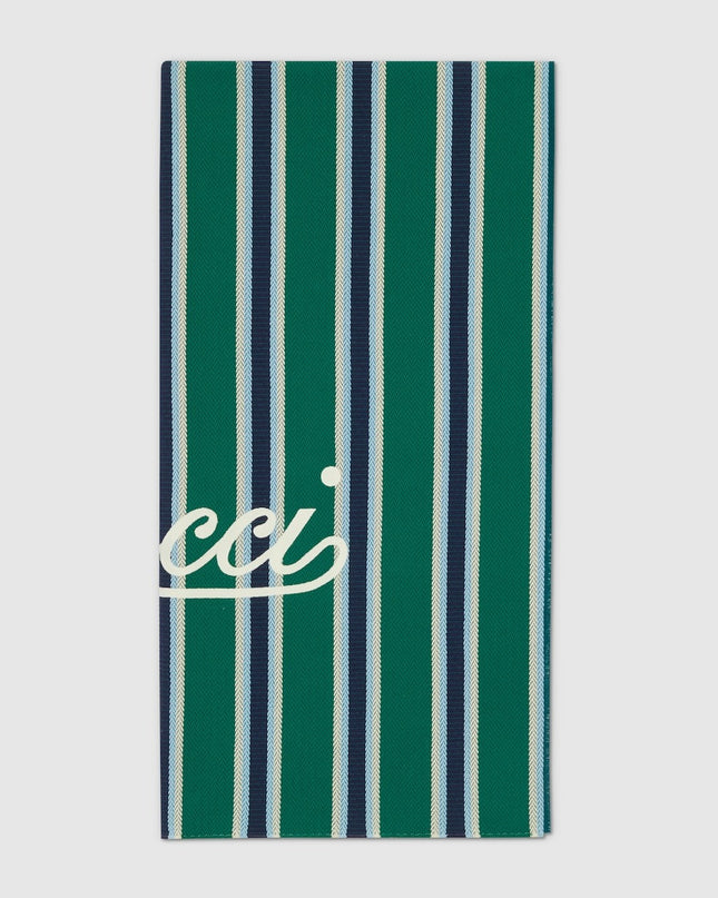 Gucci Striped Cotton Jacquard Beach Blanket – Green/Blue Edition