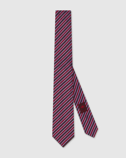 Gucci Striped Silk Jacquard Tie – Blue & Bordeaux