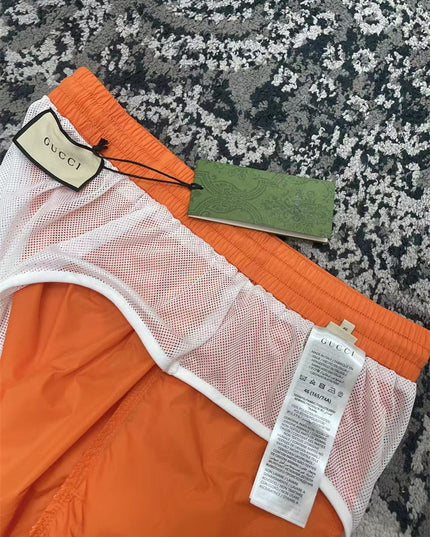 Gucci Technical Nylon Swim Shorts in Bright Orange
