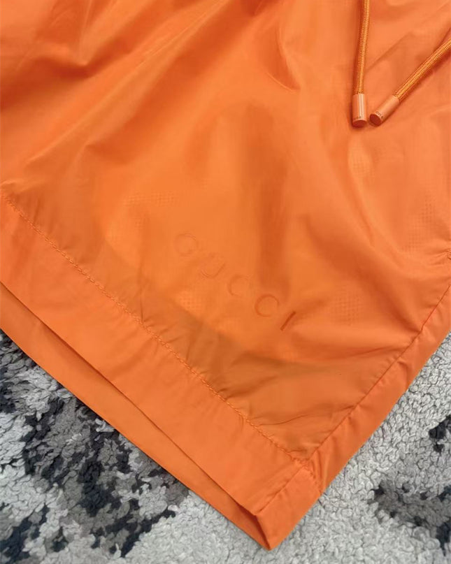 Gucci Technical Nylon Swim Shorts in Bright Orange