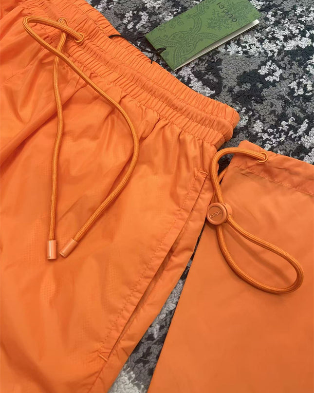 Gucci Technical Nylon Swim Shorts in Bright Orange