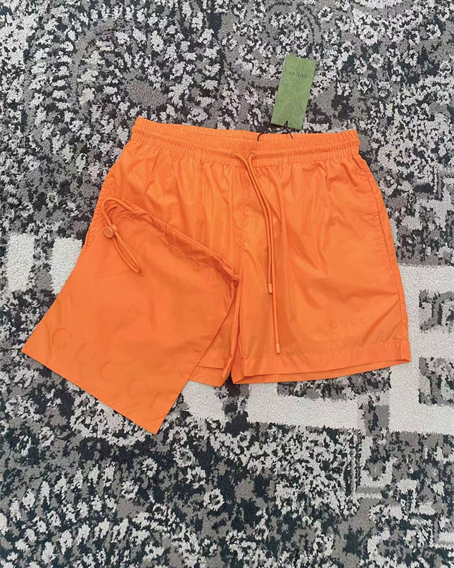 Gucci Technical Nylon Swim Shorts in Bright Orange