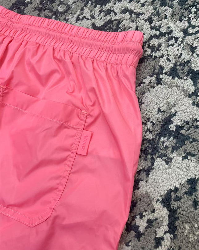 Gucci Technical Nylon Swim Shorts in Neon Pink