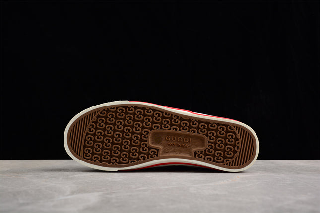 Gucci Tennis 1977 GG Denim Sneaker with Red Piping
