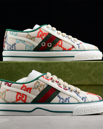 Gucci Tennis 1977 Multicolor GG Embroidered Sneaker