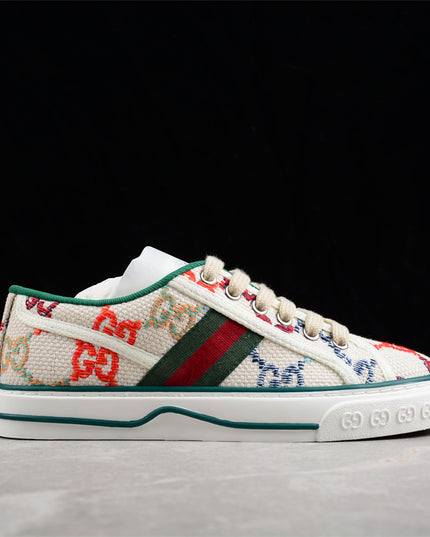 Gucci Tennis 1977 Multicolor GG Embroidered Sneaker