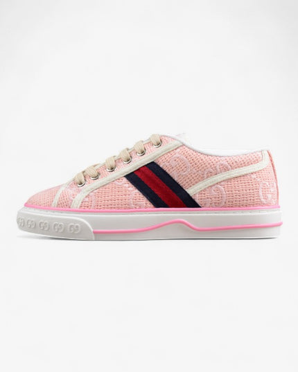 Gucci Tennis 1977 Pink GG Woven Sneaker