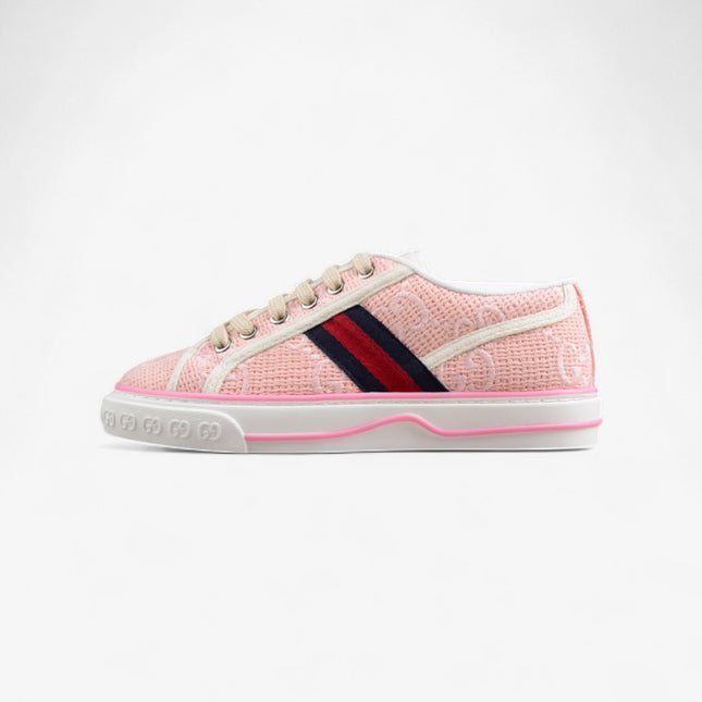 Gucci Tennis 1977 Pink GG Woven Sneaker