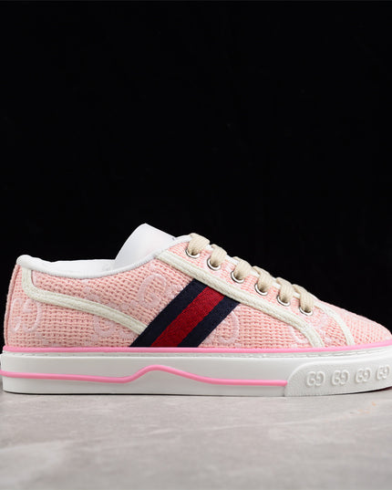 Gucci Tennis 1977 Pink GG Woven Sneaker