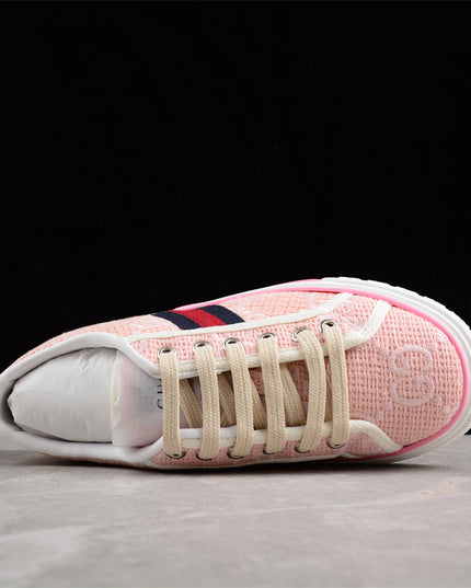 Gucci Tennis 1977 Pink GG Woven Sneaker
