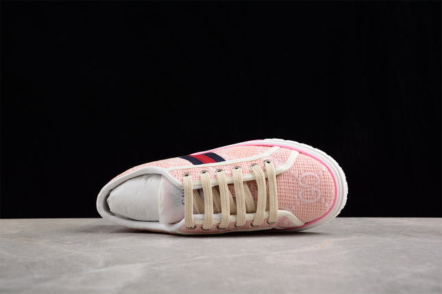 Gucci Tennis 1977 Pink GG Woven Sneaker