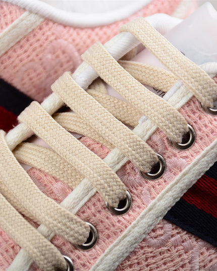 Gucci Tennis 1977 Pink GG Woven Sneaker