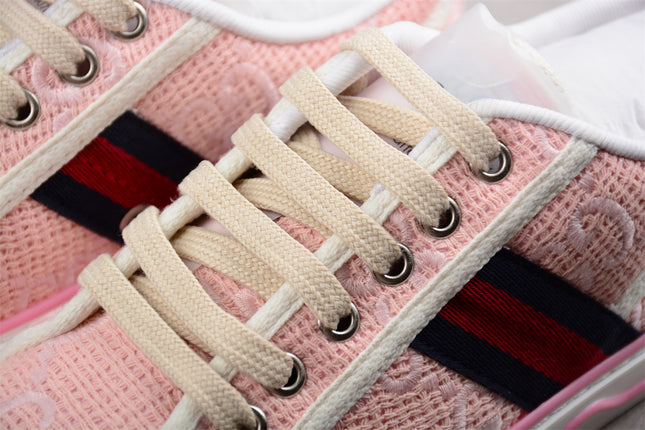 Gucci Tennis 1977 Pink GG Woven Sneaker