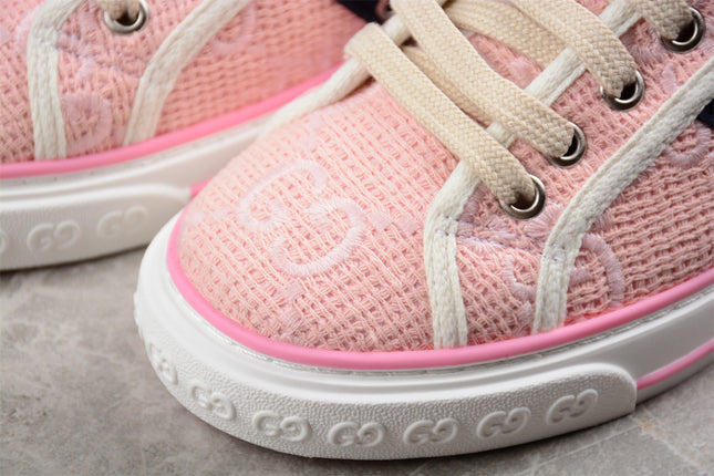 Gucci Tennis 1977 Pink GG Woven Sneaker