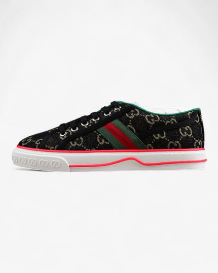 Gucci Tennis 1977 Web Sneaker – Black GG Canvas
