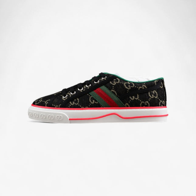 Gucci Tennis 1977 Web Sneaker – Black GG Canvas