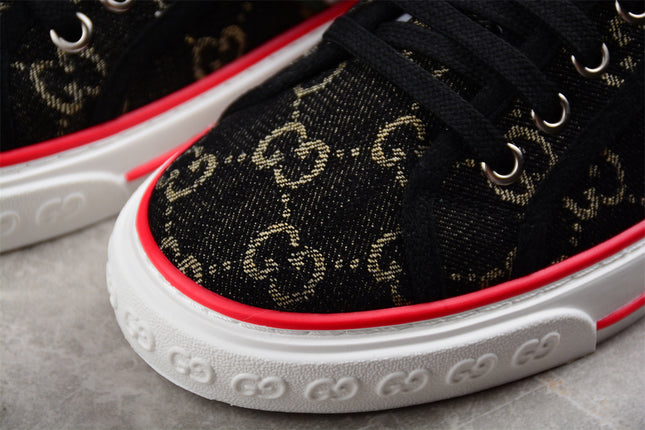 Gucci Tennis 1977 Web Sneaker – Black GG Canvas