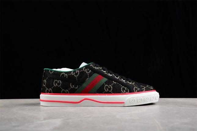 Gucci Tennis 1977 Web Sneaker – Black GG Canvas
