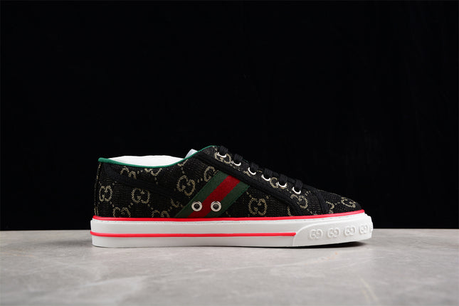 Gucci Tennis 1977 Web Sneaker – Black GG Canvas