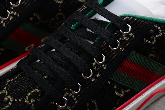 Gucci Tennis 1977 Web Sneaker – Black GG Canvas