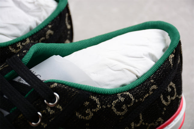 Gucci Tennis 1977 Web Sneaker – Black GG Canvas