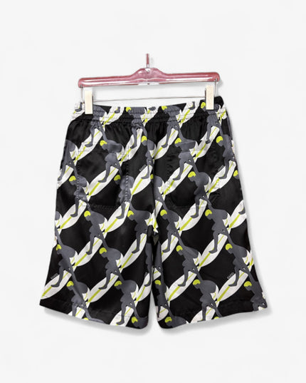 Gucci Tennis‑Player Printed Silk Drawstring Shorts