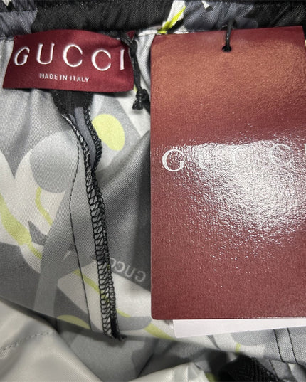 Gucci Tennis‑Player Printed Silk Drawstring Shorts