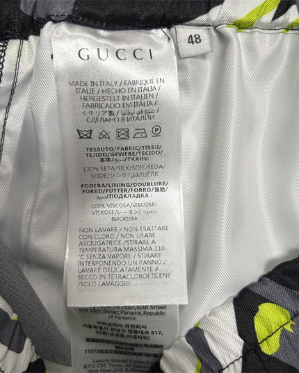 Gucci Tennis‑Player Printed Silk Drawstring Shorts
