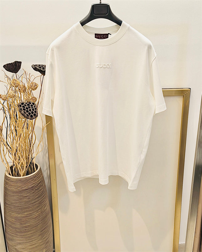 Gucci Tonal Embroidered Logo Cotton‑Jersey T‑Shirt