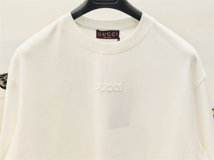 Gucci Tonal Embroidered Logo Cotton‑Jersey T‑Shirt