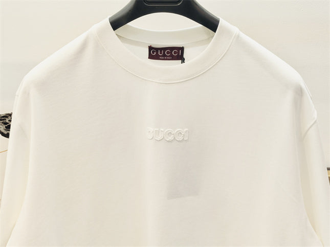 Gucci Tonal Embroidered Logo Cotton‑Jersey T‑Shirt