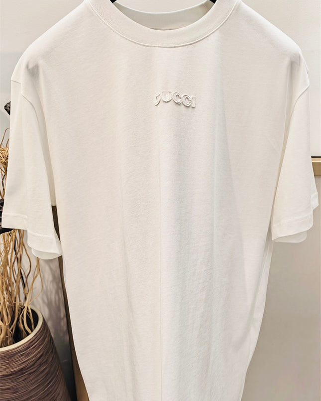 Gucci Tonal Embroidered Logo Cotton‑Jersey T‑Shirt
