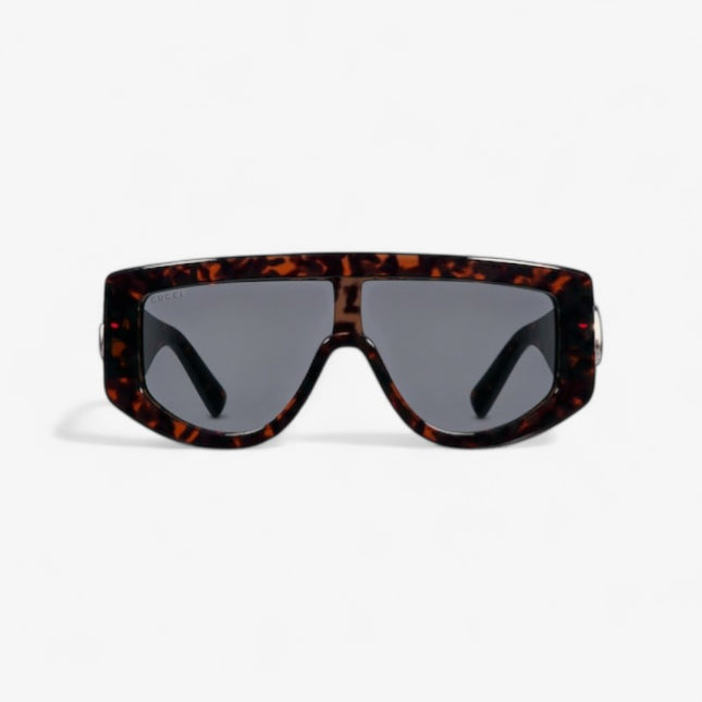 Gucci Tortoiseshell Shield Sunglasses with Double G – GG1950S
