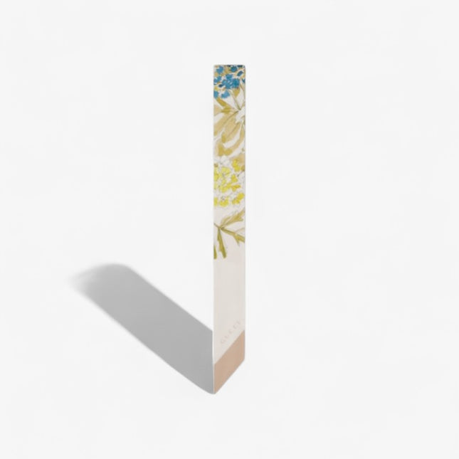 Gucci Watercolor Floral Silk Twill Ribbon – Ivory & Beige