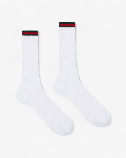 Gucci Web Stripe Cotton Socks – White