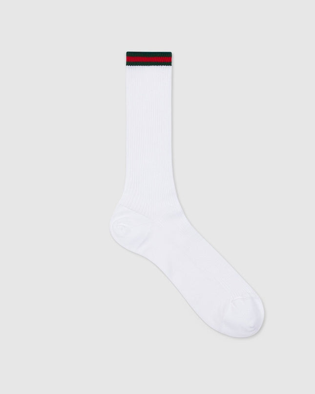 Gucci Web Stripe Cotton Socks – White