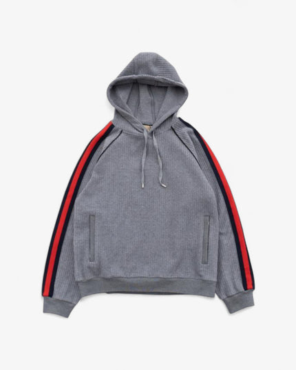 Gucci Web Stripe Hooded Sweatshirt – Grey