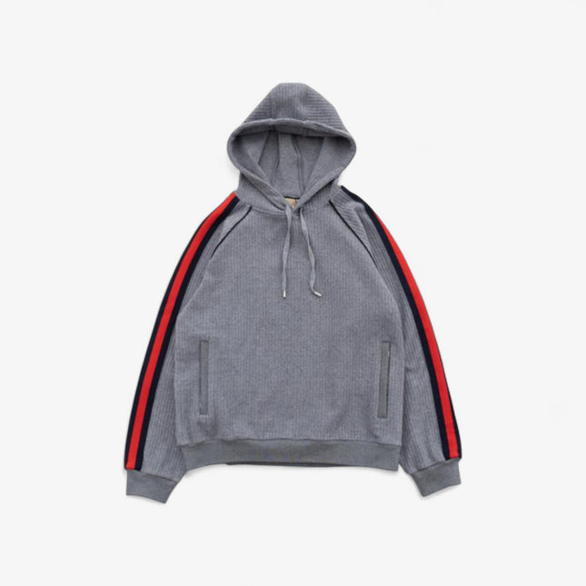 Gucci Web Stripe Hooded Sweatshirt – Grey
