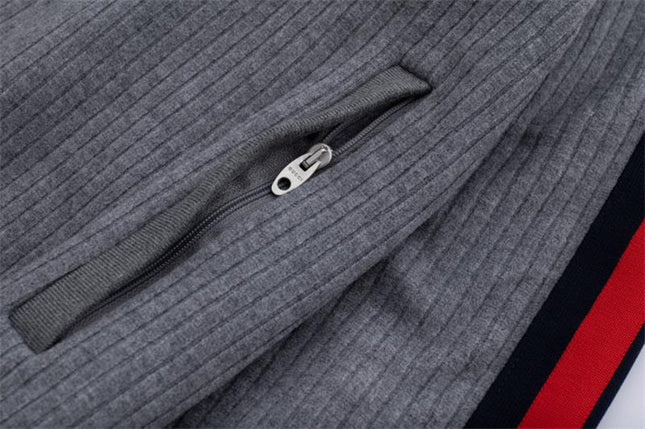 Gucci Web Stripe Hooded Sweatshirt – Grey